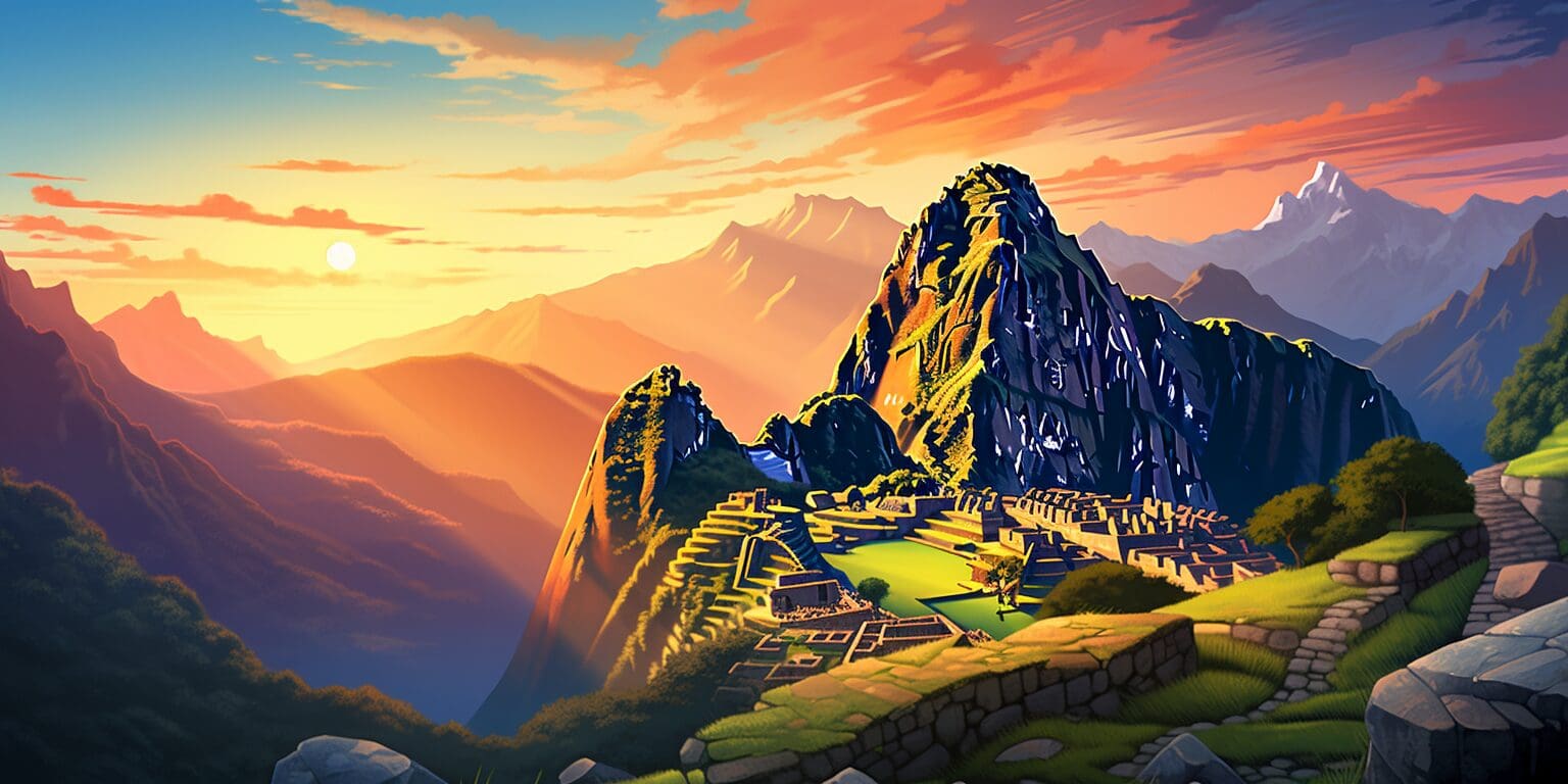 Huayna Picchu: A Hidden World Above The Mist 3 Lush green terraces of Machu Picchu with cloudy sky backdrop