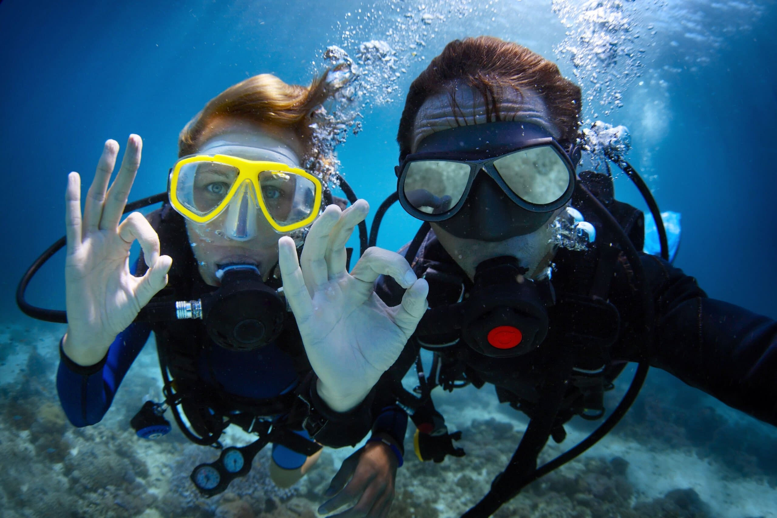 Safe Diving with Secure Adventures 3 Underwater scuba diving couple