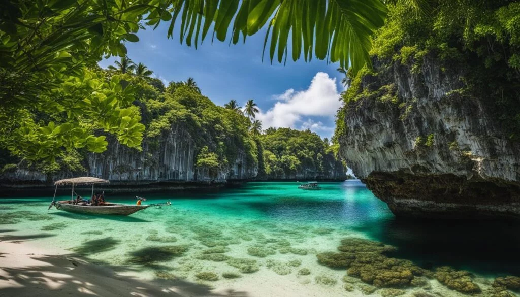 2024 List of Best and Most Beautiful Beaches in Philippines 2 Crystal clear waters reflecting the vibrant blue sky as a group of adventurers hop from one lush green island to another Island.