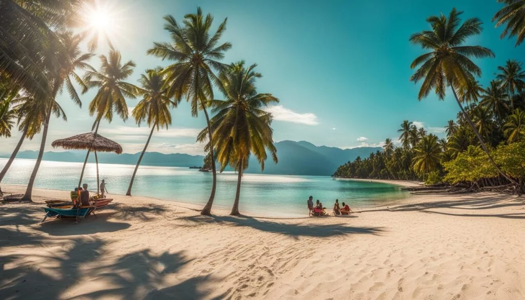 2024 List of Best and Most Beautiful Beaches in Philippines 8 Vibrant turquoise waters and golden sand of Zamboanga City's tropical beaches.