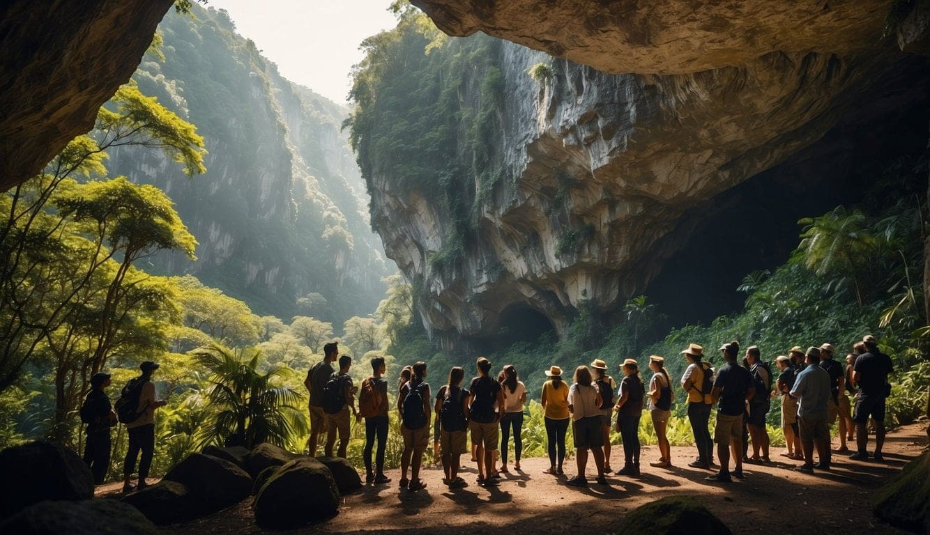 What To Know Before Exploring Cantabon Cave in Siquijor 5 More Tourist gathered near a cave entrance