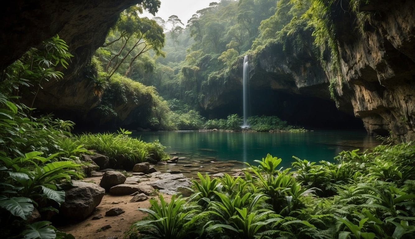 What To Know Before Exploring Cantabon Cave in Siquijor 6 Waterfall in the jungle over a cave entrance on Siquijor